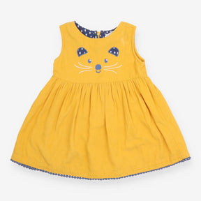 Yellow Cord Cat Pinafore