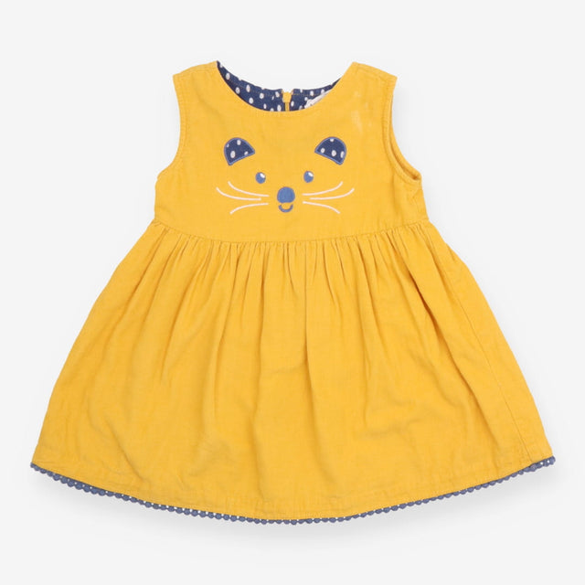 Yellow Cord Cat Pinafore