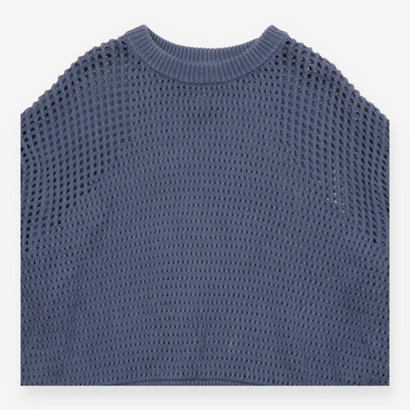 Jumper Blue Open Weave Cotton Drawcord Hem