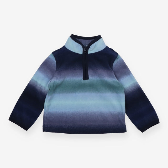 Fleece quarter zipped navy green