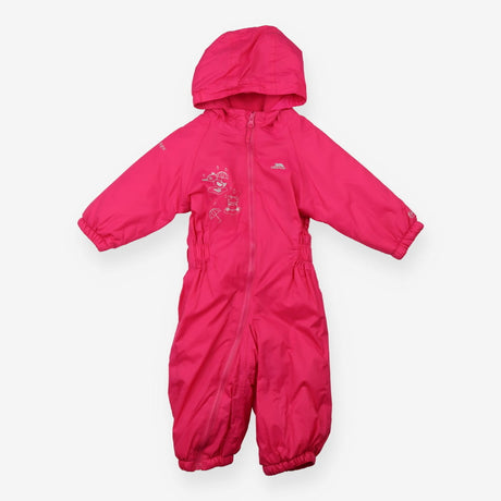 Puddlesuit Lined Pink Duck and Frog Applique