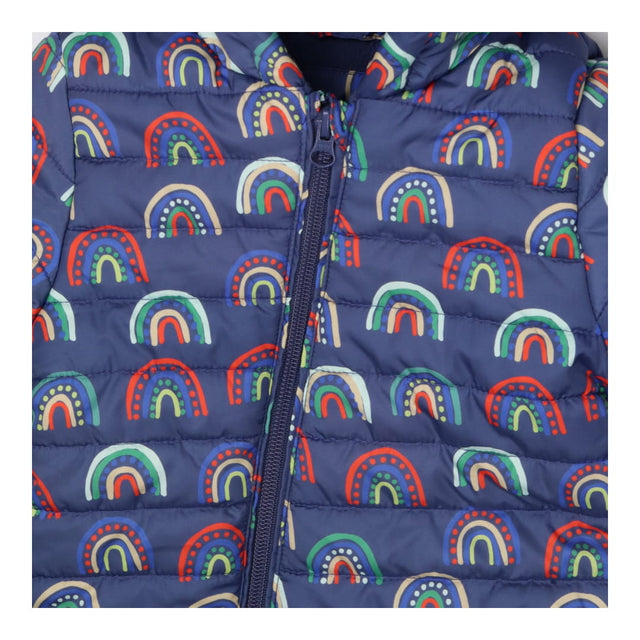 Pramsuit Navy with Red, Green and Blue Rainbows