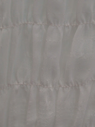 White Shirred Ruffle Long Sleeve Blouse