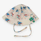 Bucket hat reversible birds flowers and terracotta