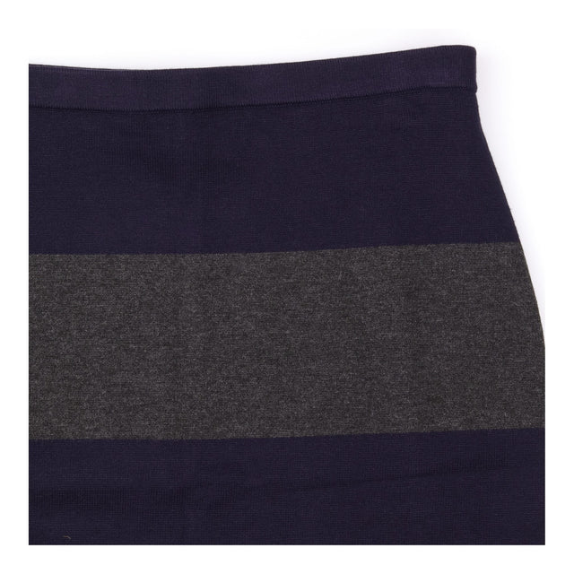 Navy & Grey Striped Fine Knit Pencil Skirt