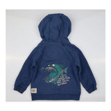 Hoody blue zipped 'glow down' fish