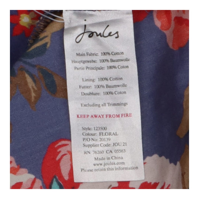 Mid Blue Large Floral Cotton Stretch summer dress