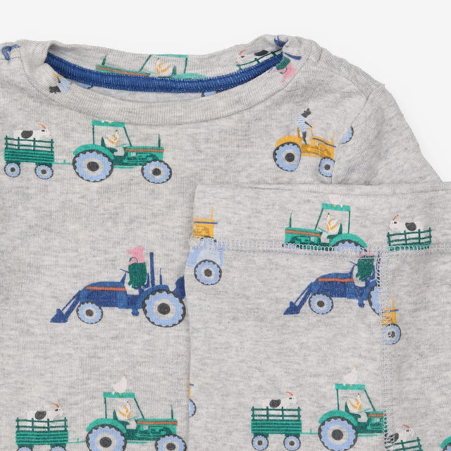 Pyjamas Set Grey Farm Animals Driving Tractors