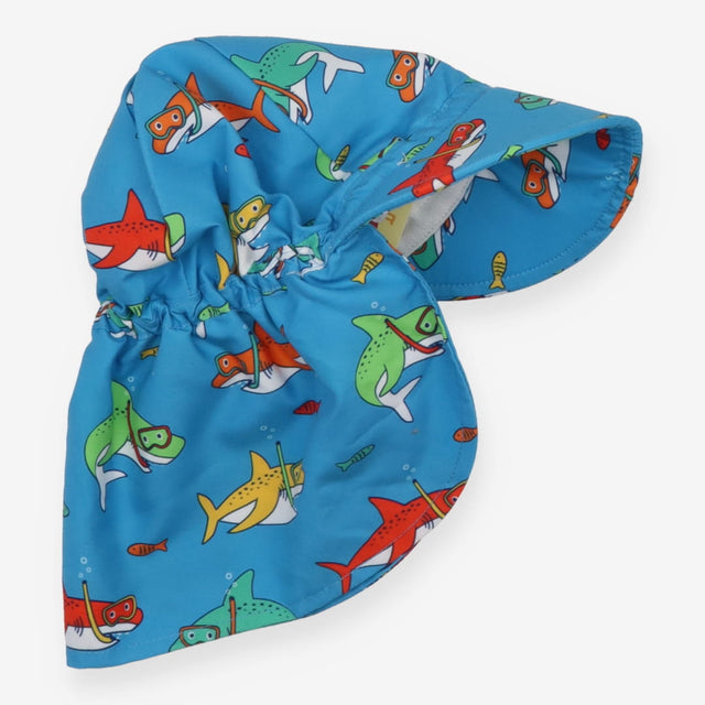 Blue Sharks Sun Hat + Neck Protection