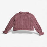 Cardigan Plum Frill Collar