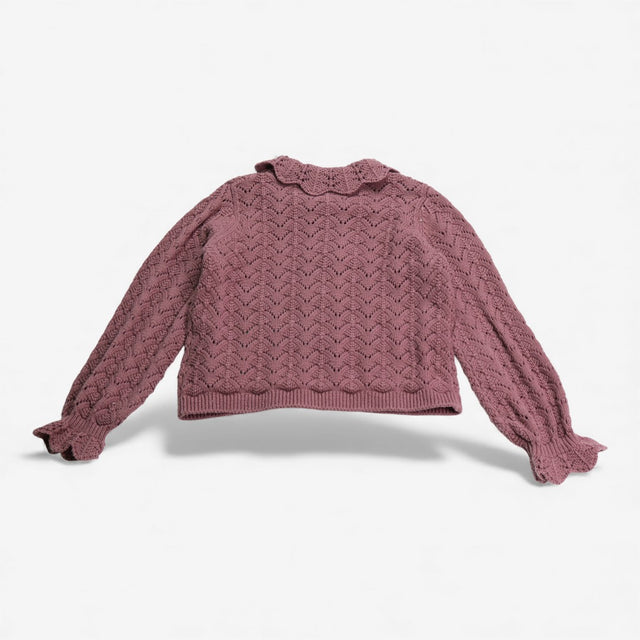Cardigan Plum Frill Collar