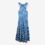Bella Cross Neck Print Midi Dress