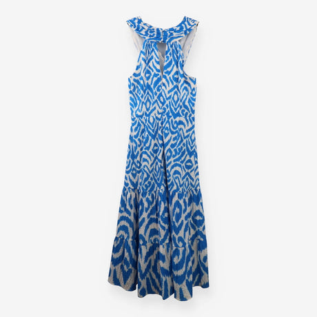 Bella Cross Neck Print Midi Dress