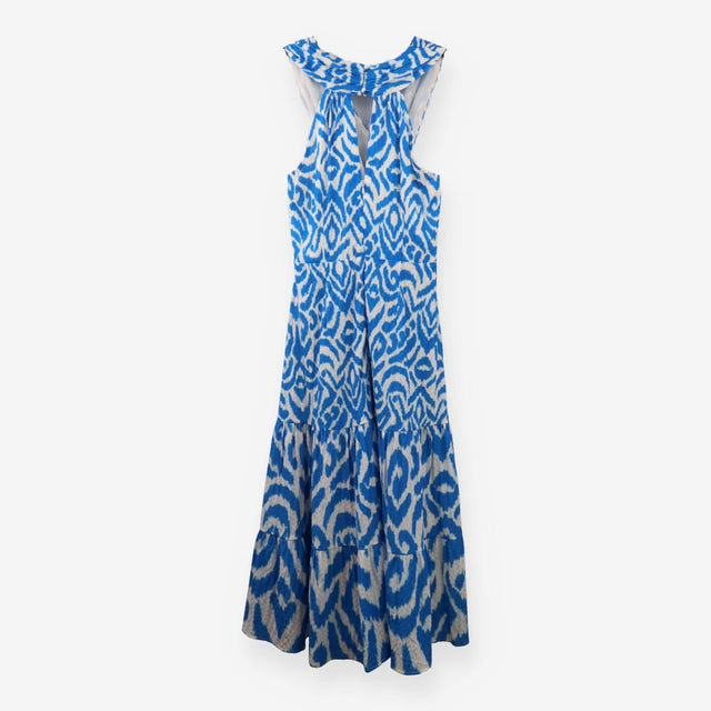 Bella Cross Neck Print Midi Dress