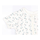 White shortie sleepsuit with blue flowers