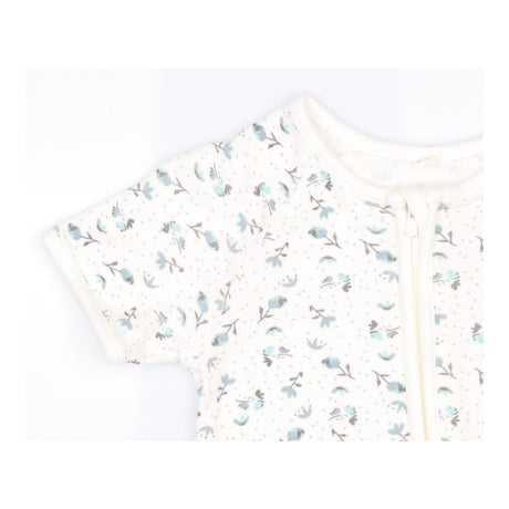 White shortie sleepsuit with blue flowers
