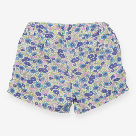 White floral woven shorts