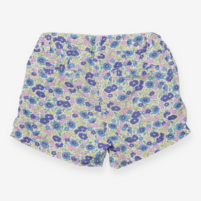 White floral woven shorts