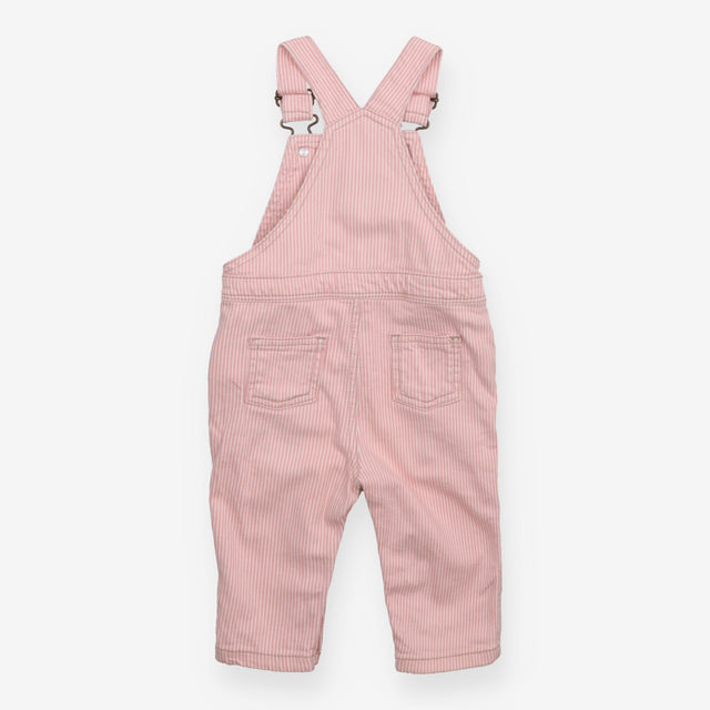 Dungarees Pink Stripe with Floral Lining
