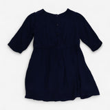 Dress Long Sleeve Blue with Aztec Edging