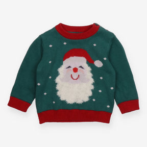 Green knit santa sweater