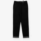 Black jeans with blue stitching