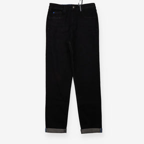 Black jeans with blue stitching