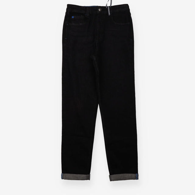 Black jeans with blue stitching