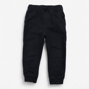 Joggers black plain cuffed back pockets