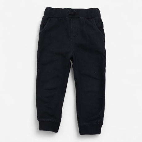Joggers black plain cuffed back pockets
