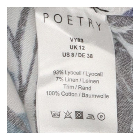 Floral Linen‑Blend Long‑Sleeve Collared Button Dre