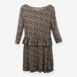 Black Cream Ditsy Organic Jersey Peplum Dress