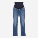 Mid Blue Wash Over Bump Stretch Denim Slim Leg Mat