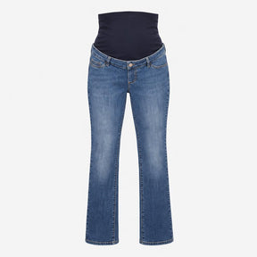 Mid Blue Wash Over Bump Stretch Denim Slim Leg Mat