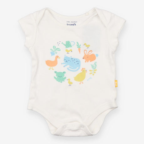 Bodysuit white animals in the garden