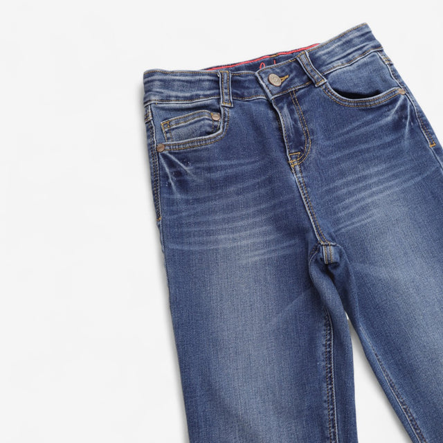 Jeans Mid Wash Skinny Fit with Pink Inside Stitchi