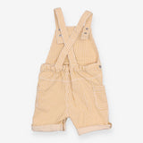 Shortie Dungaree Yellow and white Stripe