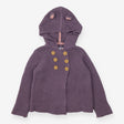 Purple hooded knit cardigan with ears