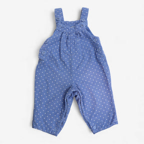 Dungarees blue cord white spots