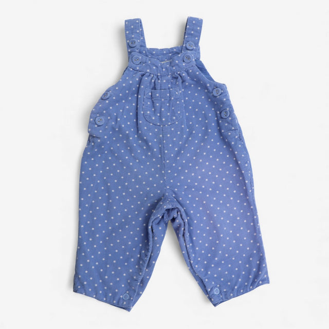 Dungarees blue cord white spots