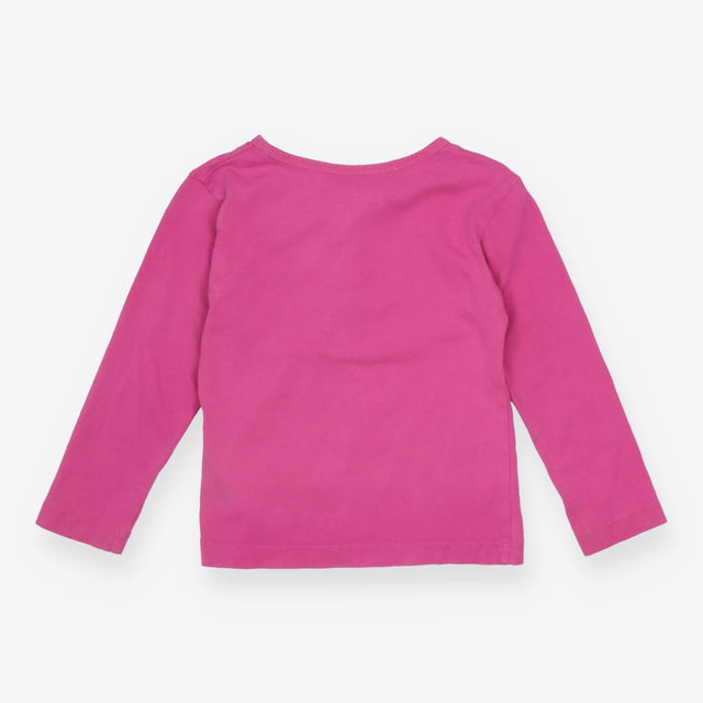 T-shirt long sleeve pink with wooden buttons