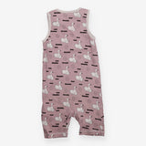 Romper dusky lilac birds