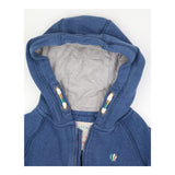 Hoody blue zipped 'glow down' fish