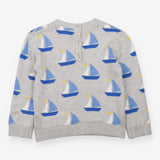 Sweater grey blue sailing boats