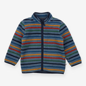 Jacket fleece zipped blue striped