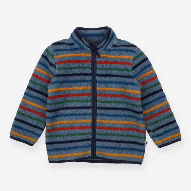 Jacket fleece zipped blue striped
