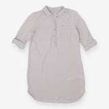 Oliver Bonas Grey Crepe Midi Shirt Dress Stretch