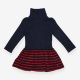 Dress Long Sleeve Navy Turtle Neck 