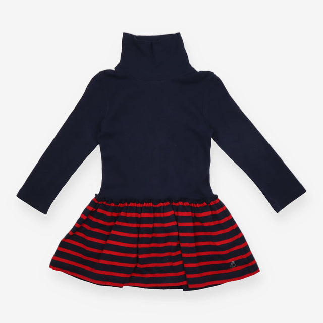 Dress Long Sleeve Navy Turtle Neck 