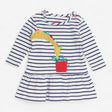 Blue Striped Skater Dress with Hungry Giraffe